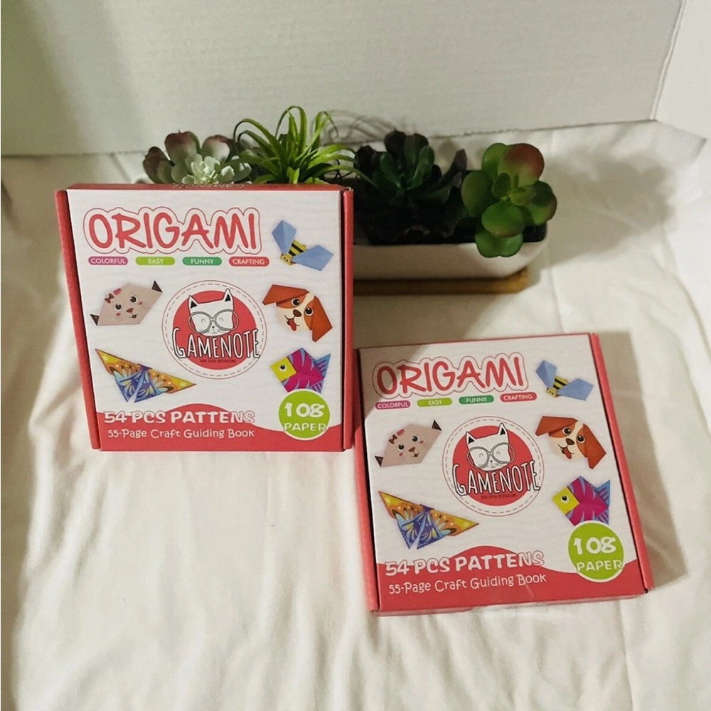 Set of 2 Gamenote Origami 54 PCS Pattern W/ 55 Page CraftBook NIB